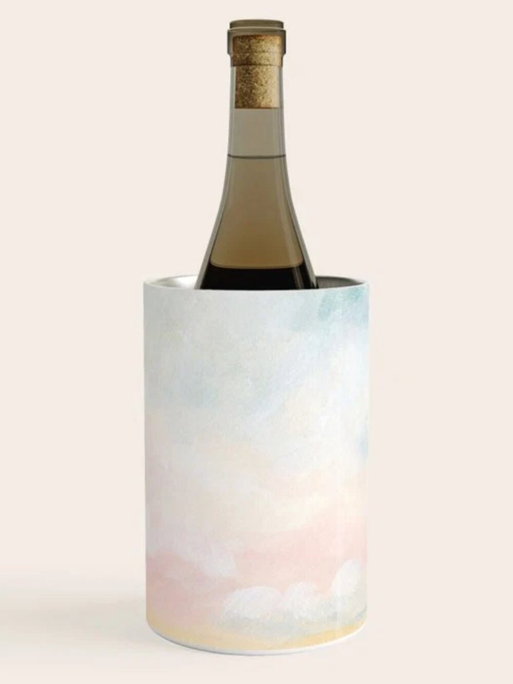 Society6 Watercolor Coastal Sunset Wine Chiller Iridescent Bottle Cooler